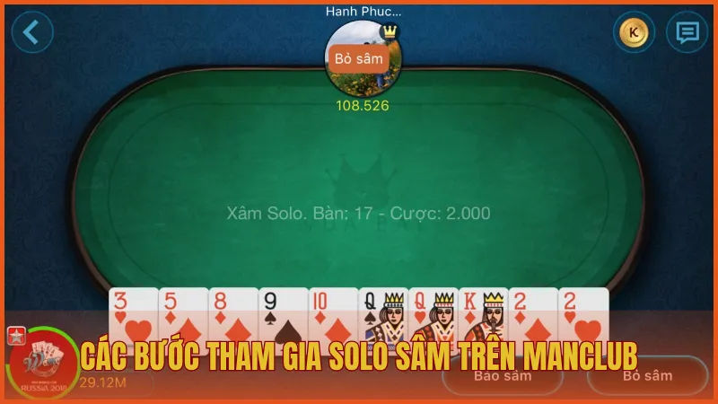Các bước tham gia Solo Sâm trên ManClub cho người mới