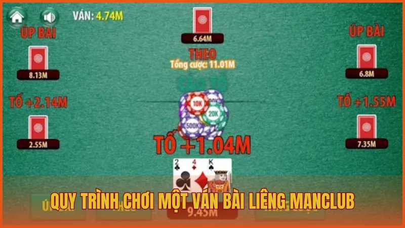 Hướng dẫn quy trình chơi một ván bài Liêng ManClub cơ bản